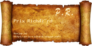 Prix Richárd névjegykártya